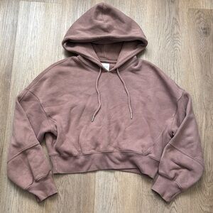 Women's Mauve Brown Crop Sunday Hoodie